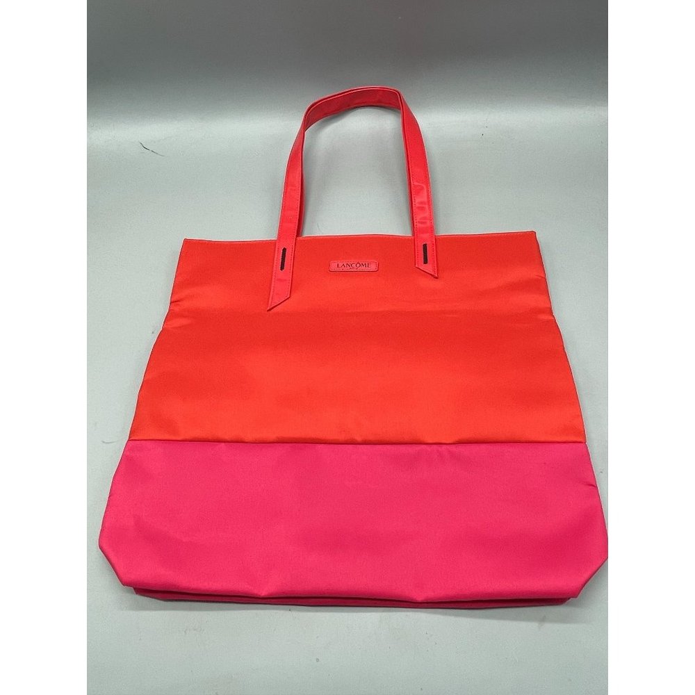 Lancome paris tote bag 16x15" flamingos on inside
